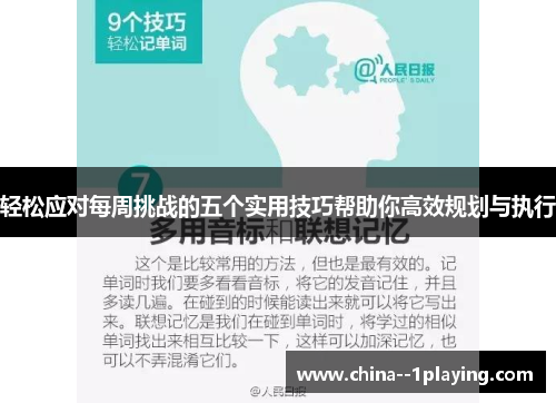 轻松应对每周挑战的五个实用技巧帮助你高效规划与执行